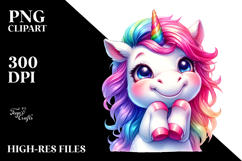 Funny Smiling Baby Unicorn PNG Product Image 2