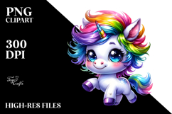 Funny Running Baby Unicorn Watercolor Product Image 2
