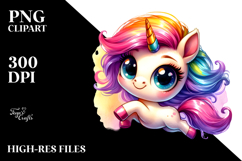Running Cute Unicorn Drawing PNG Product Image 2