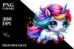 Funny Running Baby Unicorn Watercolor Product Image 2