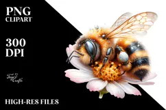 Digital Watercolor with Adorned Baby Bee, Transparent PNG Product Image 2