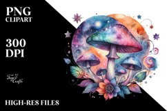 Colorful Astral Mushroom Splash | Stain | Clipart Product Image 1