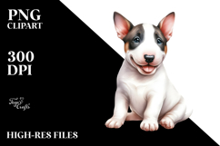 Watercolor Baby Bull Terrier PNG Product Image 2