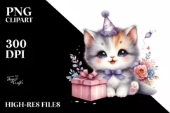 Cute Baby Cat with Party Hat, Transparent PNG Product Image 3