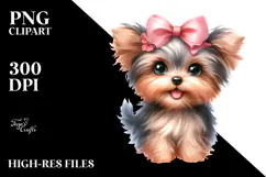 Watercolor Cute Yorkipoo PNG Product Image 2