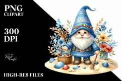 Colorful Gnome with Azzure Accents | Summer Clipart Product Image 1