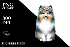 Cute Shetland Sheepdog with Christmas Decorations, Product Image 2