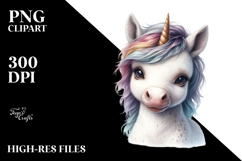 Baby Unicorn Watercolor PNG Product Image 2