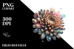 Shiny Chrysanthemum Metalic Clipart Product Image 3
