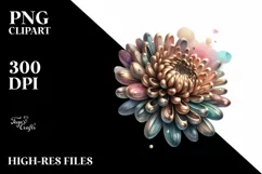 Shiny Chrysanthemum Metalic Clipart Product Image 3