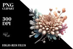 Shiny Chrysanthemum Metalic Clipart Product Image 3