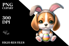 Adorable Beagle with Easter Egg PNG Product Image 2