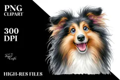 Watercolor Cute Collie, High-Res PNG Product Image 2