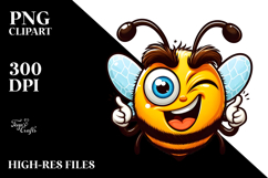 Winking Bee PNG Product Image 2
