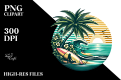 Retro Tropical Tree Surf, 20 oz Tumbler Product Image 2