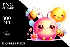 Vibrant Bee with Sun PNG Product Image 2