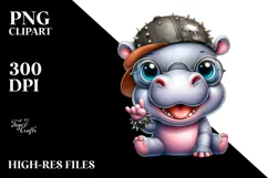 Cute Baby Hippo, Transparent PNG Product Image 2