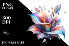 Abstract Colorful Glossy Calla Lily PNG Product Image 2