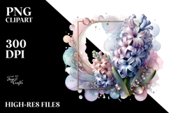 Abstract Hyacinth Frame, PNG Product Image 2
