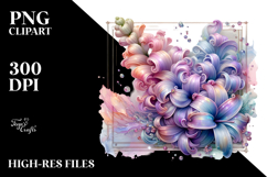 Abstract Hyacinth Frame, PNG Product Image 2