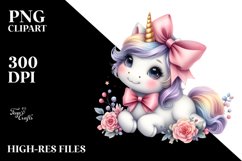 Baby Unicorn Watercolor Pastel | Sublimation Clipart Product Image 3