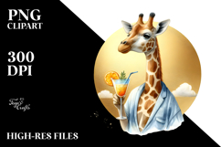 Happy Giraffe in Beachwear PNG Product Image 2