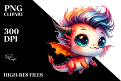 Vibrant Baby Dragon, PNG Product Image 2