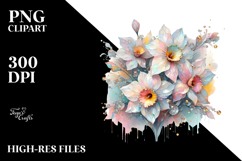 Pastel Glossy Daffodil PNG Product Image 2