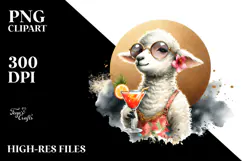 Happy Lamb in Beachwear, Transparent PNG Product Image 2