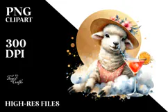 Happy Lamb in Beachwear, Transparent PNG Product Image 2