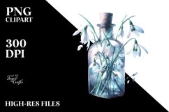 Abstract Bottle with Snowdrop | Sublimation Clipart Product Image 1