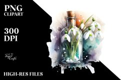 Abstract Bottle with Snowdrop | Sublimation Clipart Product Image 1