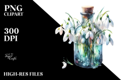 Abstract Bottle with Snowdrop | Sublimation Clipart Product Image 2