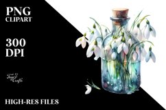 Abstract Bottle with Snowdrop | Sublimation Clipart Product Image 1