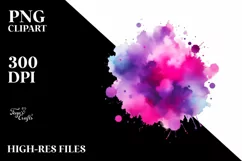 Colorful Magenta Watercolor Background with Splash Product Image 3