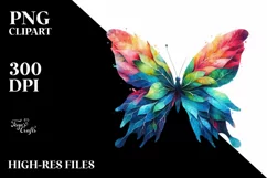 Abstract Butterfly with Plant Leaves PNG Product Image 3