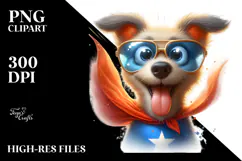 Goofy Dog with Superhero Cape PNG Product Image 2