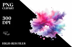 Colorful Magenta Watercolor Background with Splash Product Image 1