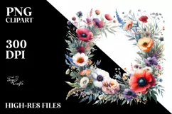 Vibrant Watercolor Wild Flowers | Clipart Product Image 3