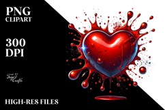Glossy Red Heart Digital Painting PNG Product Image 2
