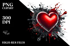 Glossy Red Heart Digital Painting PNG Product Image 2