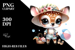 Cute Baby Deer at the Beach PNG Product Image 2