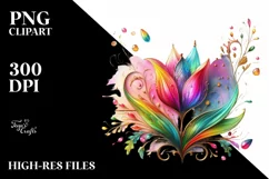 Watercolor Luxury Flower Splash Clipart Product Image 3