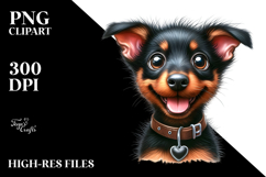 Cute Doberman Pinscher, Watercolor PNG Product Image 2