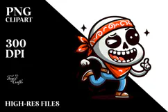 Goofy Cartoon Suggar Skull PNG Product Image 2