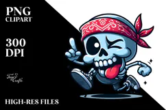 Goofy Cartoon Suggar Skull PNG Product Image 2