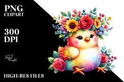 Vibrant Chicken Flower Crown PNG Product Image 1