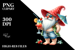 Cute Gnome Drinking Cocktail, PNG Product Image 2