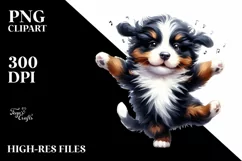 Expressive Puppy Bernese Mountain Dog PNG Product Image 1