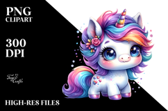 Vibrant Baby Unicorn PNG Product Image 2